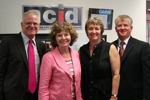 L-R: Prof Stuart Cunningham, the Hon. Desley Boyle MP, Suzannah Conway and Brian Anker